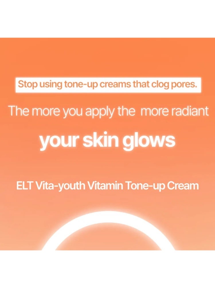 اي ال تي ELT Cosmetic Vita Youth Vitamin Tone Up Cream – كريم فيتامين لتفتيح فوري وترطيب ولمسة إشراقة طبيعية - Image 3
